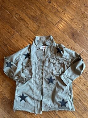 pistola Olive Green Star Patch Field Jacket shirt army sz medium